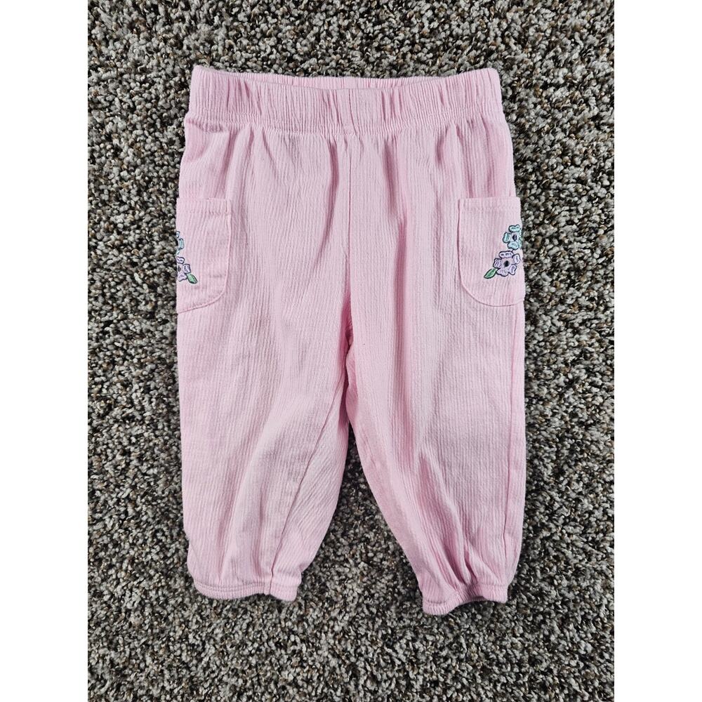 Tahari Baby Girls Sz 12M Pull On Pants Light Pink Floral Jogger